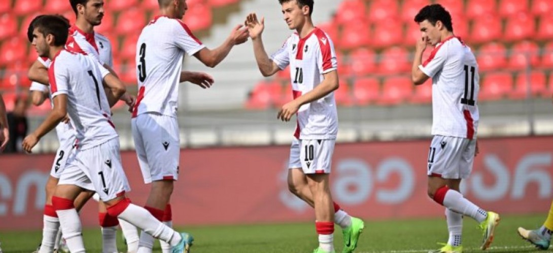 Luka Tsulukidze scored against Kazakhstan in the U-20 team of Georgia